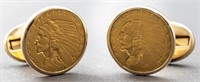 Orianne Collins 14K / 22K Gold US Coin Cufflinks