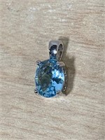 Blue Stone Pendant stamped 925