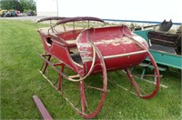 1800's Quebec Vis-a-Vis Style 3-Seater Sleigh