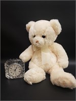 FAO Schwartz Teddy Bear & Mikasa Crystal Clock