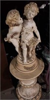 Plaster statue & base Cherubs/children,