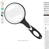 Magnifying Glass 10X Handheld Reading Magnifier