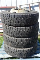 4 Goodyear 225/70R19.5 Tires & Rims