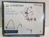 Glacier Bay tub and shower set crome