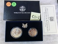 C1-1 World Cup 1994 unc. 2 coin set