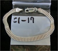 C1-17 Beautiful sterling bracelet wide flat chain