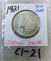 C1-21 1921 Morgan silver dollar