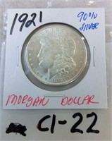 C1-22 1921 Morgan silver dollar