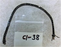 C1-38 sterling black stone bracelet 10g.
