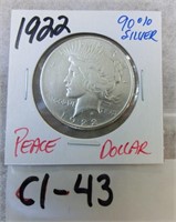 C1-43 1922 Peace silver dollar