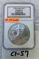 C1-57 1995 $1 Eagle MS-69 1oz. .999 silver