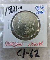C1-62 1921S  Morgan silver dollar