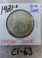 C1-63 1921S Morgan silver dollar