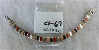 C1-67 sterling specimen bracelet w/rectangular