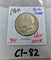 C1-82  1964 Kennedy half dollar 90% silver