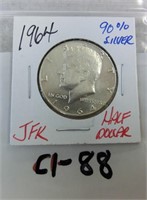 CV1-88  1964 Kennedy half dollar 90% silver
