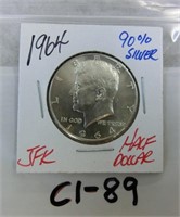 C1-89  1964 Kennedy half dollar 90% silver