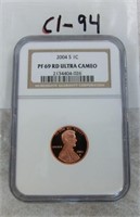 C1-94  2004 S  PF RD-69 Ultra Cameo Lincoln penny