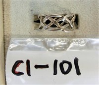 C1-101  Celtic braid sterling band size 5