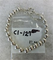 C1-127 sterling beads on sterling chain 13.85g