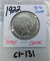 C1-131  1922 Peace dollar 90% silver