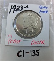 C1-135 1923S Peace dollar 90% silver
