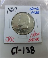 C1-138  1969 Kennedy half dollar 40% silver