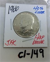 C1-149 1966 Kennedy half dollar 40% silver