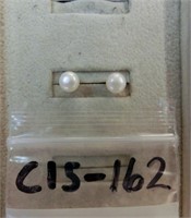 C15-162 14k & pearl stud earrings .6g