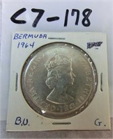C7-178  1964 Bermuda  1 Crown .500 silver