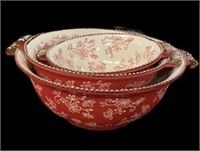 3 Pc Red Temptations Mixing Bowl Set