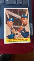 1958 Topps Mickey Mantle Hank Aaron World Series