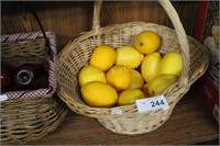 BASKET WITH ARTIFICIAL LEMONS