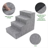 NEW $109 Best Pet Supplies Foam Pet Stairs 4-Step