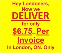 ONLY $6.75 FOR DELEIVERY/INVOICE IN LONDON ON ONLY