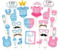 30pcs I Vote Boy or Girl Baby Shower Photo Booth