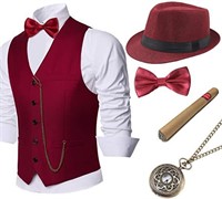 BABEYOND 1920s Men's Gatsby Vest Costume Set