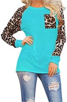 OMSJ Women's Leopard Print Long Sleeve, XL