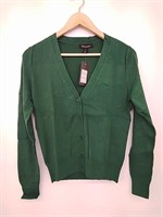 New women's Green knit cardigan sweater, size