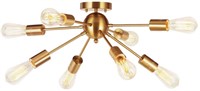 8-Light Sputnik Chandelier Brushed Brass Semi