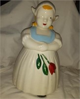 Cookie Jar Old American  Bisque Dutch Girl Cookie