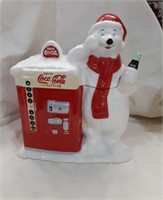 Cookie Jar Coca-Cola Bear & Machine 11"x 9" no