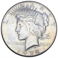 1922-S Silver Peace Dollar LIGHTLY CIRCULATED
