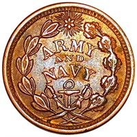 1863 "Army & Navy" Civil War Token CLOSELY UNC