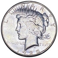 1925-S Silver Peace Dollar LIGHTLY CIRCULATED