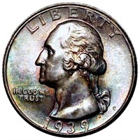 1939-D Washington Silver Quarter UNCIRCULATED