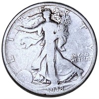 1918 Walking Half Dollar NICELY CIRCULATED
