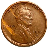 1916-D Lincoln Wheat Penny LIGHTLY CIRCULATED