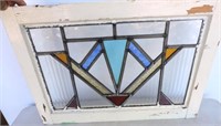 Antique Leaded Glass Window 20 1/2"x15"