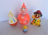 Vintage Rolly Pollies & Clown Piggy Bank